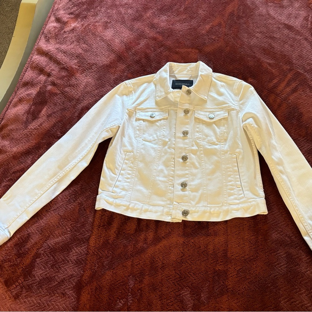 Banana Republic White Denim Jean Jacket